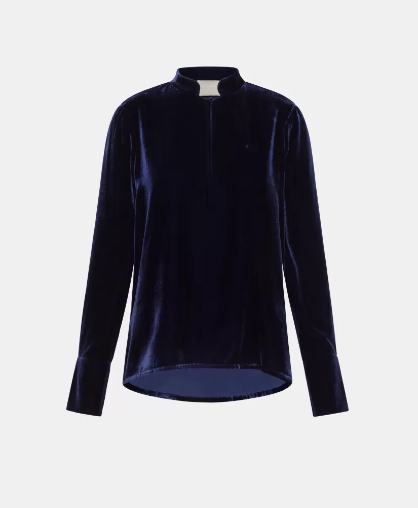BLUSA AISU IN VELLUTO MISTO SETA LISCIO--Momoni Shop
