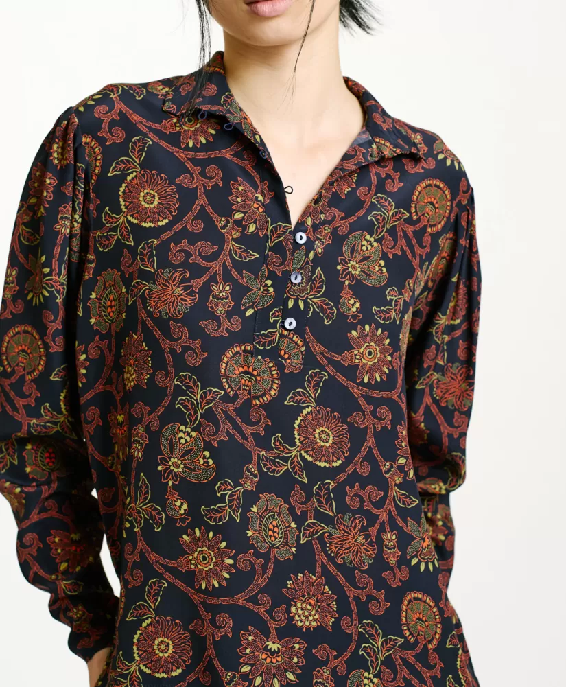 BLUSA NAGISO IN CREPE DE CHINE STAMPATO--Momoni Fashion