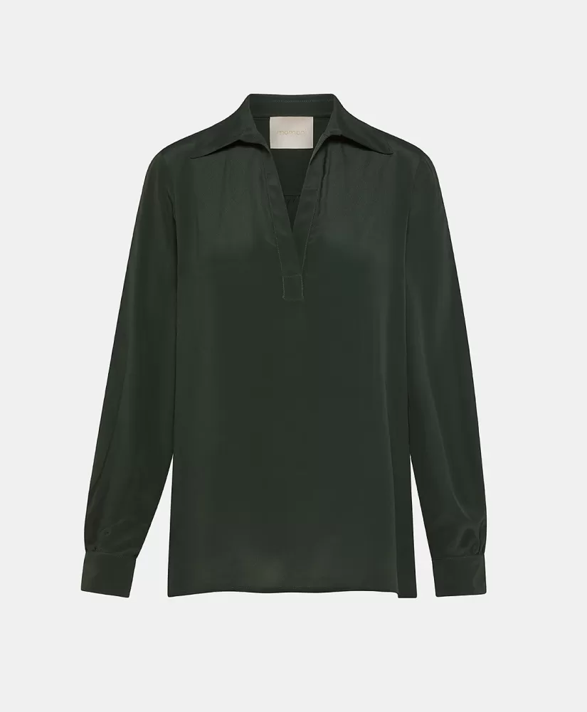 BLUSA SUE IN ACETATO/SETA UNITO--Momoni Hot