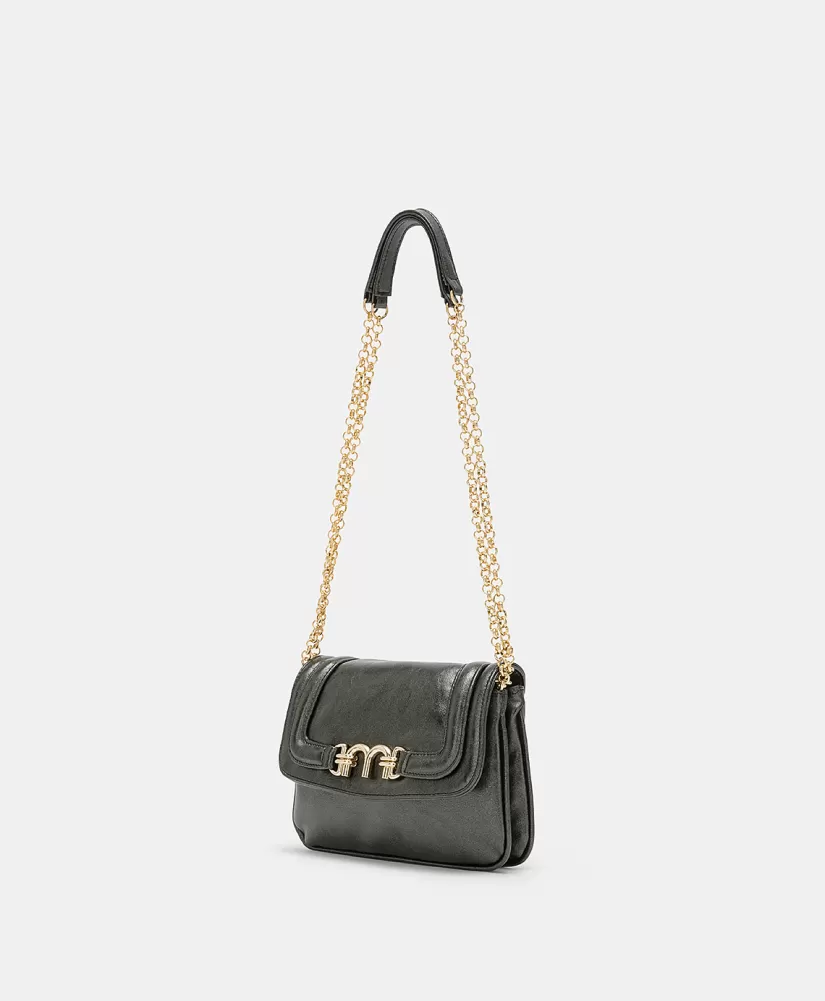BORSA MIMI' FLORE IN ECOPELLE LAMINATA--Momoni Outlet