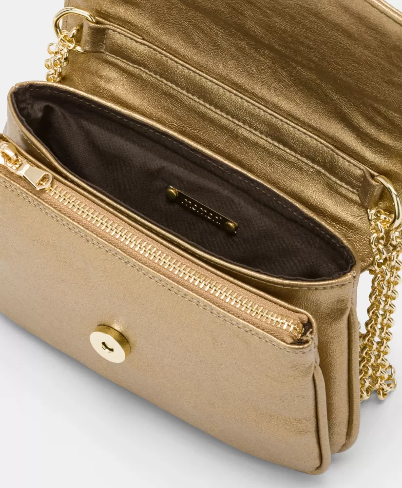 BORSA MIMI' FLORE IN ECOPELLE LAMINATA--Momoni Clearance
