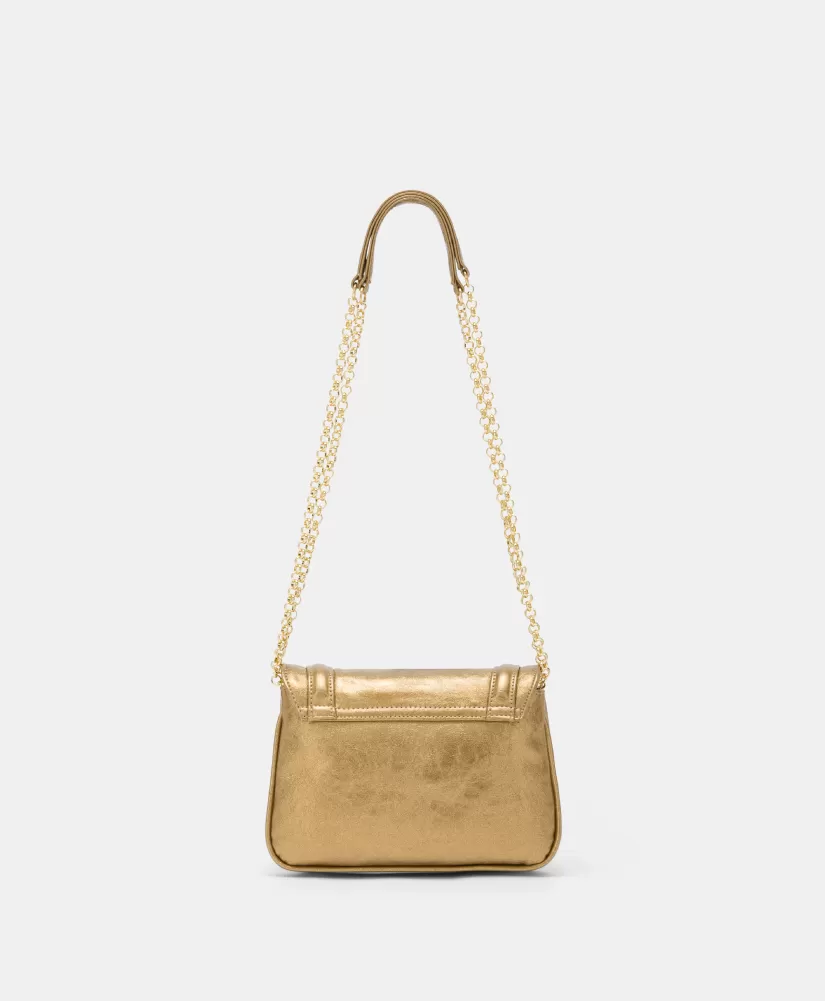BORSA MIMI' FLORE IN ECOPELLE LAMINATA--Momoni Clearance