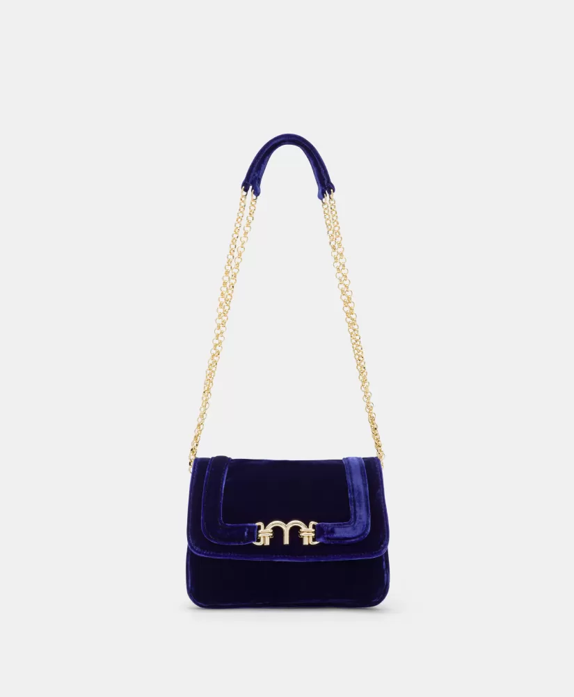 BORSA MIMI' FLORE IN VELLUTO LISCIO--Momoni Shop