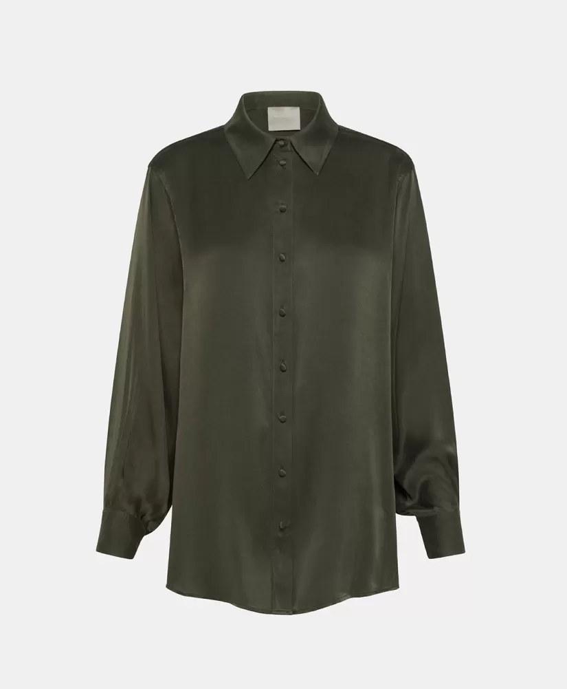CAMICIA AKEMI IN SETA SANDWASHED UNITA-BAMBÙ-Momoni Outlet