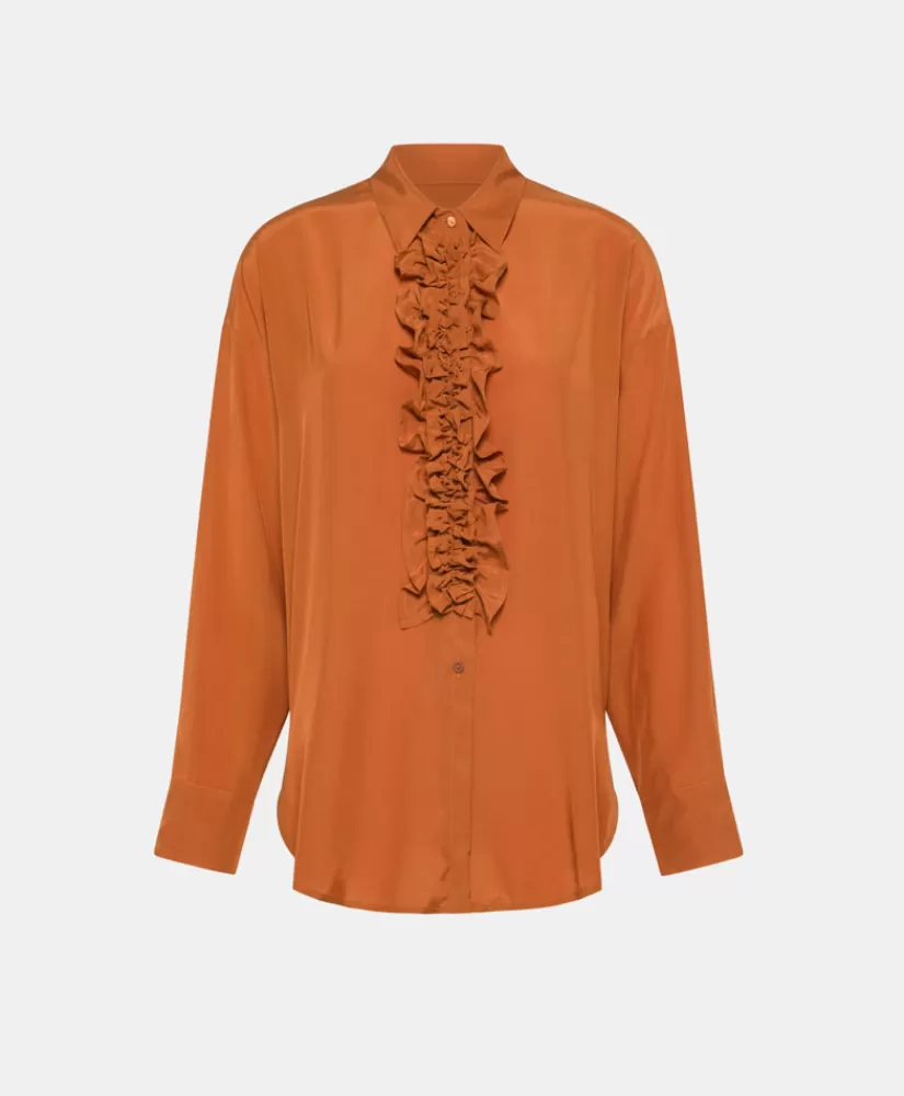 CAMICIA BILANCIA IN RAYON LEGGERO UNITO-ARANCIO ACERO-Momoni Hot