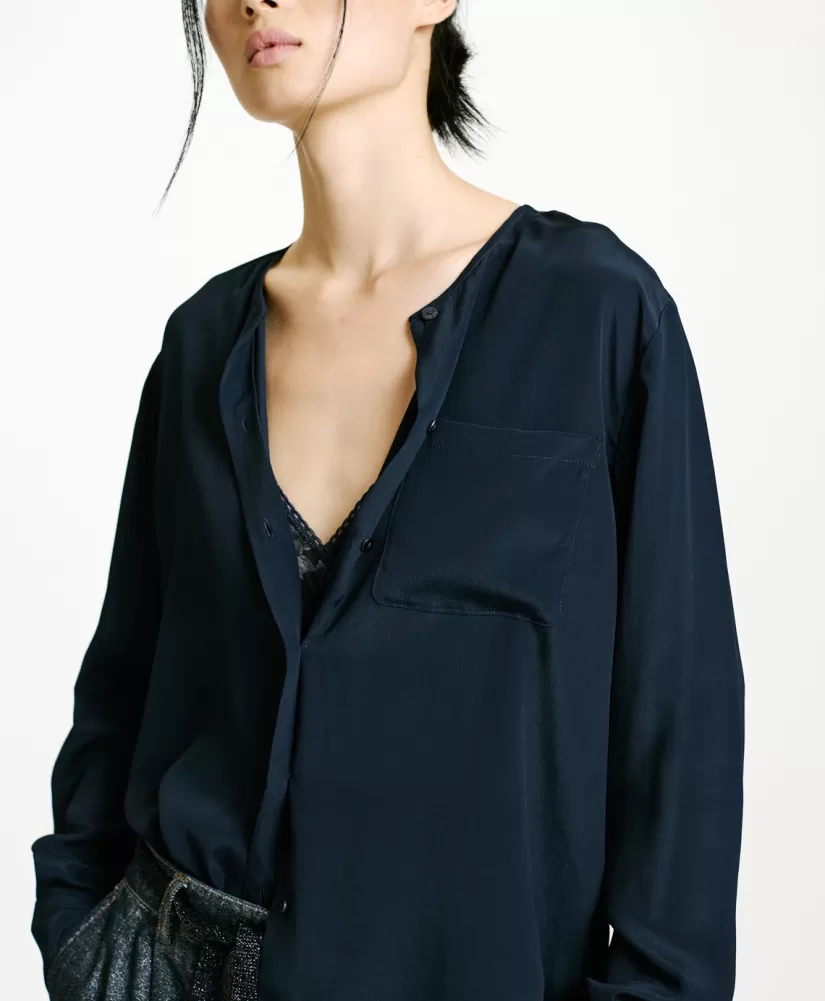 CAMICIA DARUMA IN ACETATO/SETA UNITO--Momoni Online
