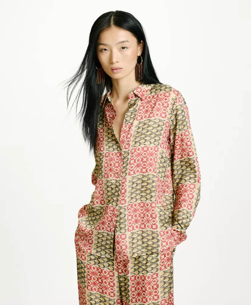 CAMICIA MEUDON IN VISCOSA JACQUARD STAMPATA--Momoni Fashion
