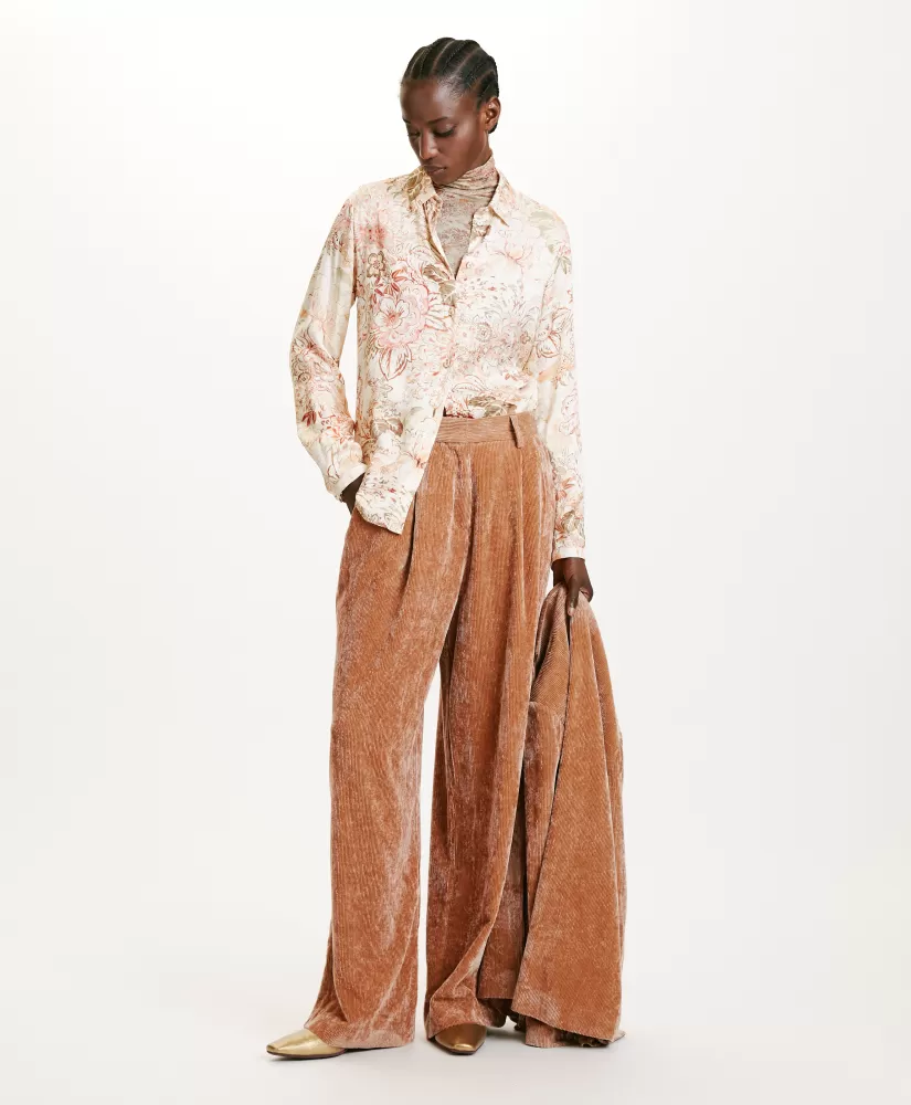 CAMICIA MEUDON IN VISCOSA JACQUARD STAMPATA-MULTICOLORE ROSA-Momoni Shop