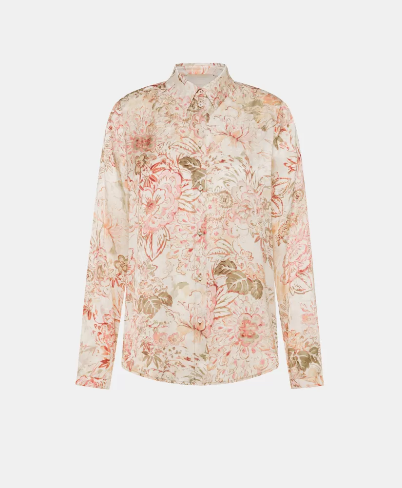 CAMICIA MEUDON IN VISCOSA JACQUARD STAMPATA-MULTICOLORE ROSA-Momoni Shop