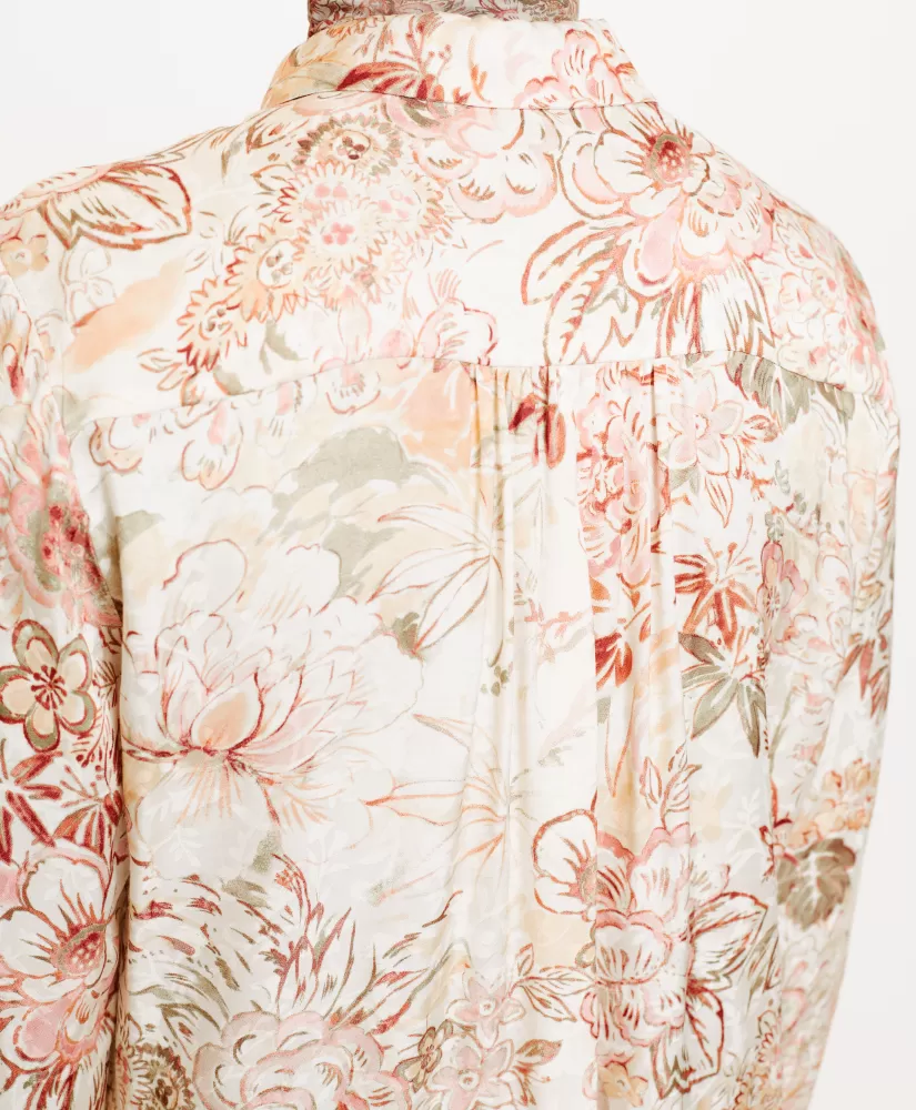 CAMICIA MEUDON IN VISCOSA JACQUARD STAMPATA-MULTICOLORE ROSA-Momoni Shop