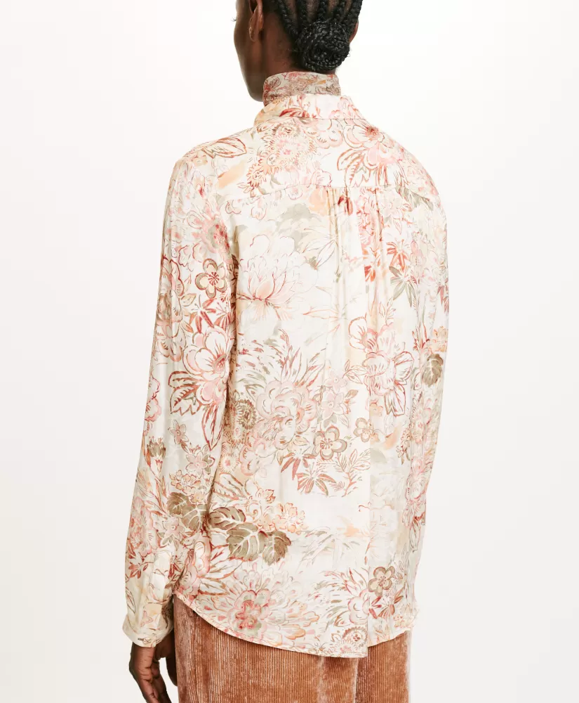 CAMICIA MEUDON IN VISCOSA JACQUARD STAMPATA-MULTICOLORE ROSA-Momoni Shop
