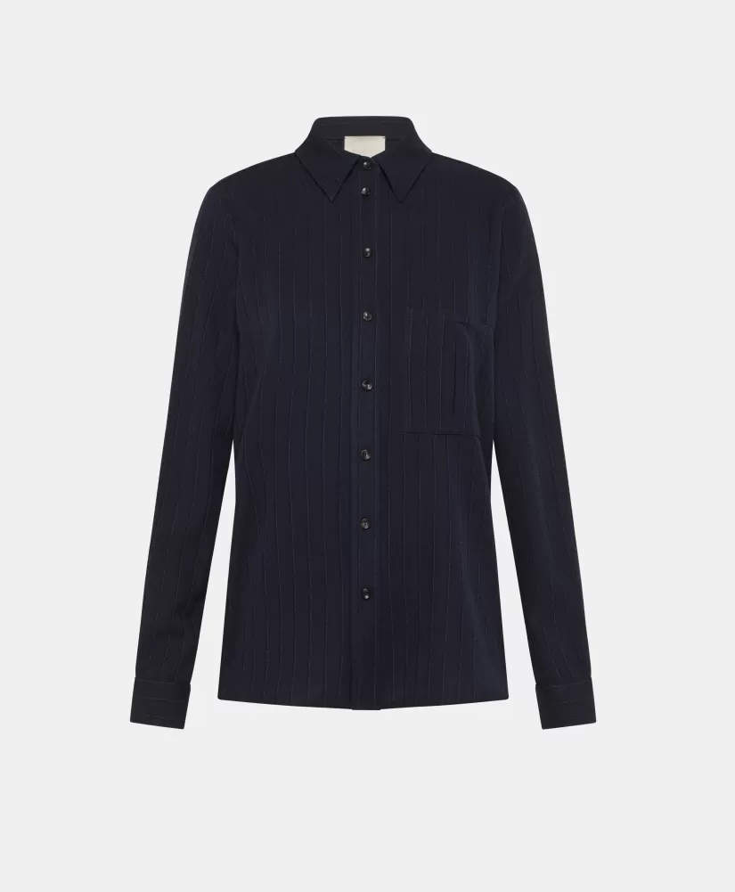 CAMICIA SADAO IN TWILL DI LANA GESSATO--Momoni Outlet
