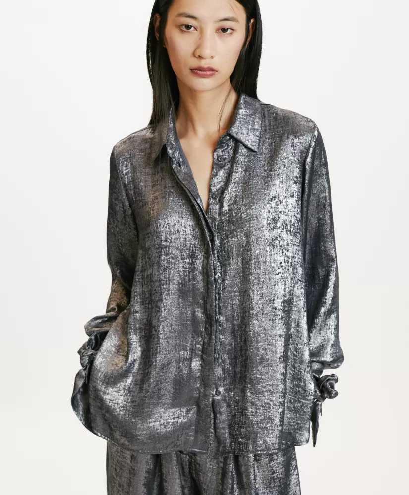 CAMICIA SAKE IN LAMINATO FLUIDO --Momoni Hot
