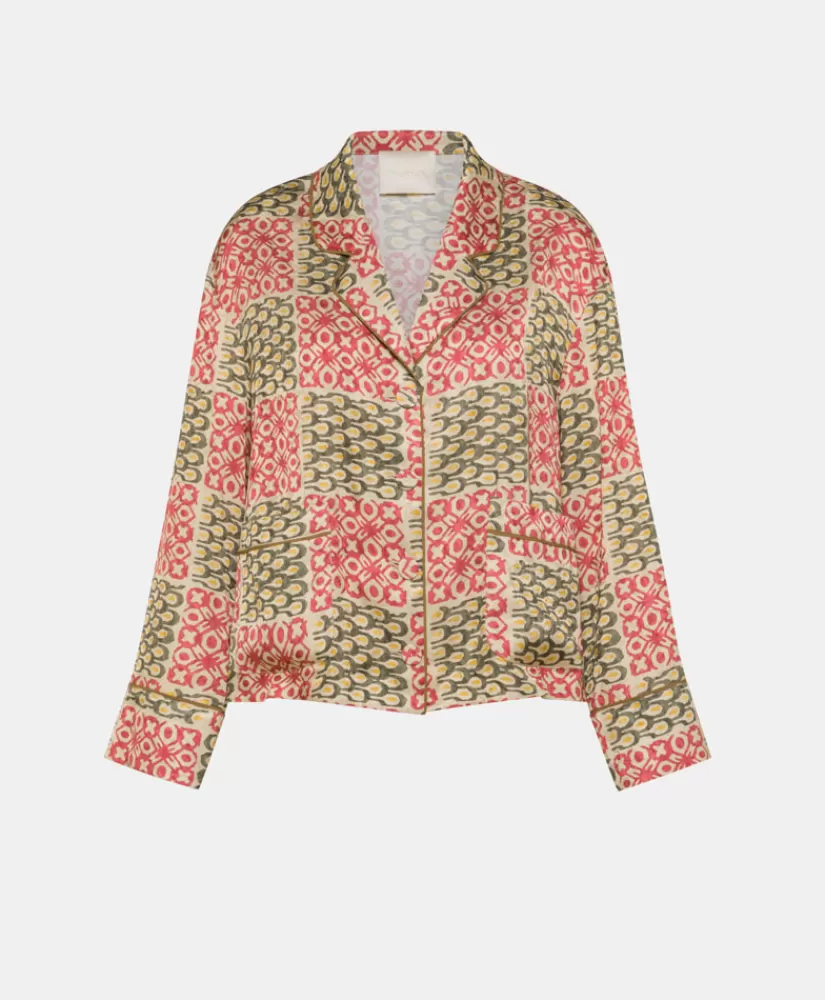 CAMICIA SAYA IN VISCOSA JACQUARD STAMPATA--Momoni Flash Sale
