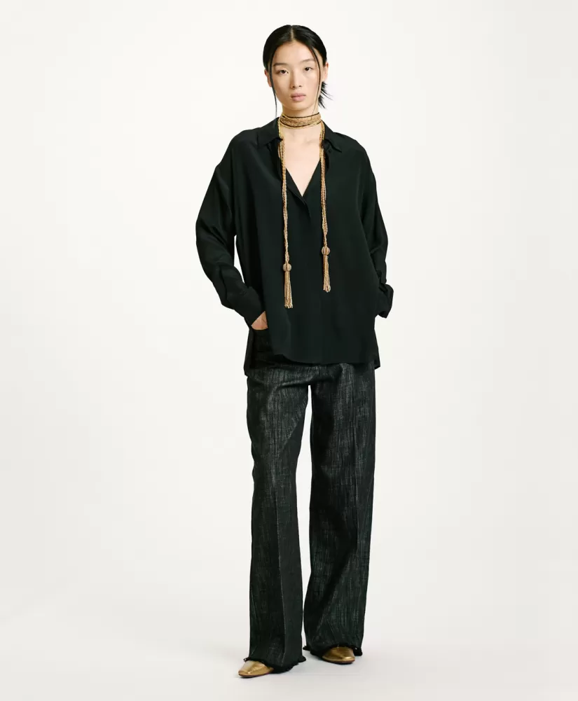 CAMICIA SAYONARA IN ACETATO/SETA UNITO--Momoni Cheap