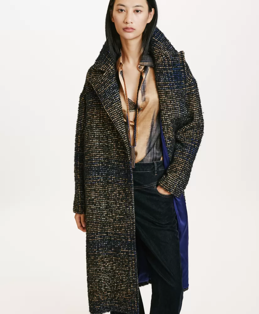 CAPPOTTO FONTAINEBLEAU IN CHECK BOUCLE--Momoni Sale