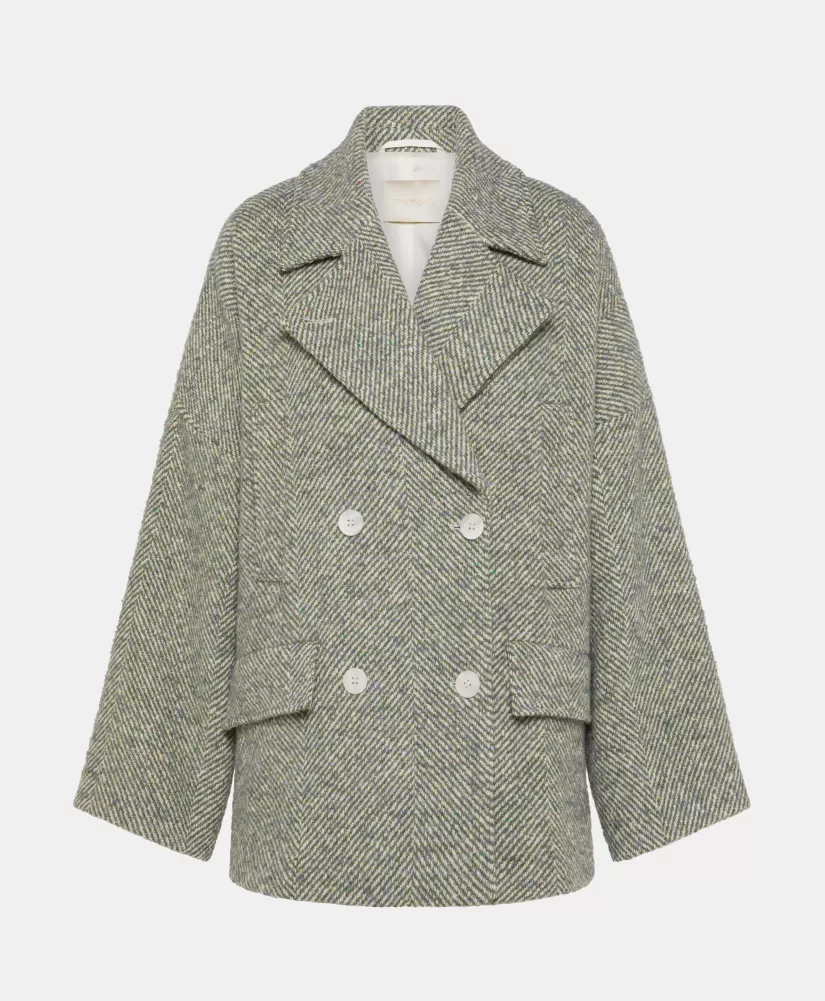 CAPPOTTO ICHIKA BIS IN CHEVRON BICOLORE-CERULEO MULTICOLORE-Momoni Sale