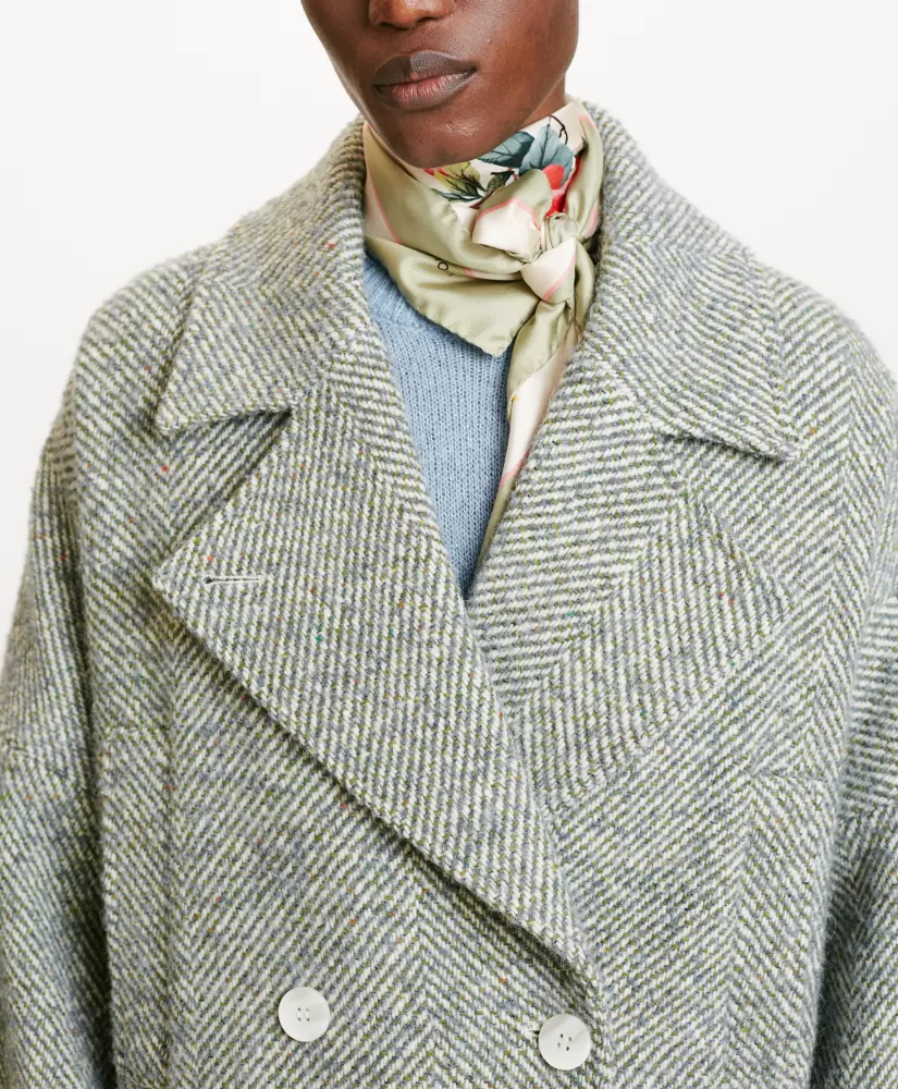 CAPPOTTO ICHIKA BIS IN CHEVRON BICOLORE-CERULEO MULTICOLORE-Momoni Sale
