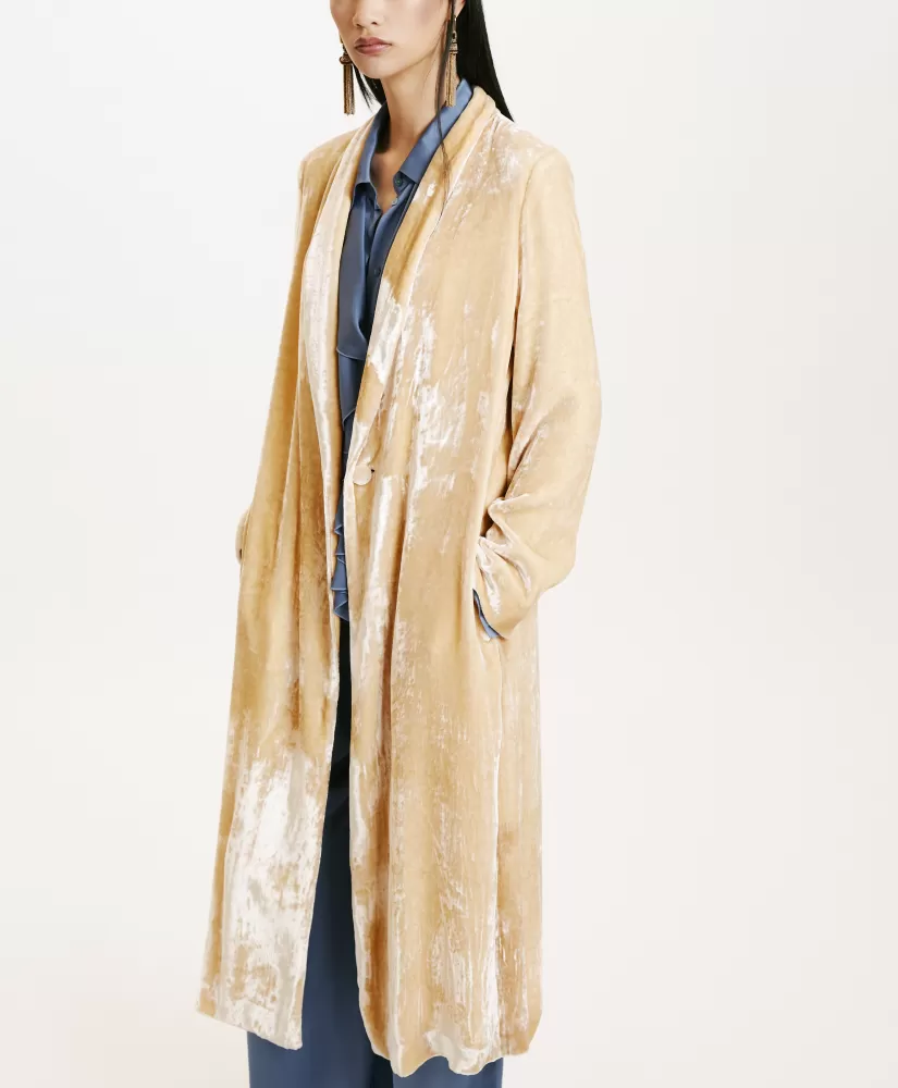 CAPPOTTO KATA IN VELLUTO ELEGANTE VISCOSA SETA--Momoni Store