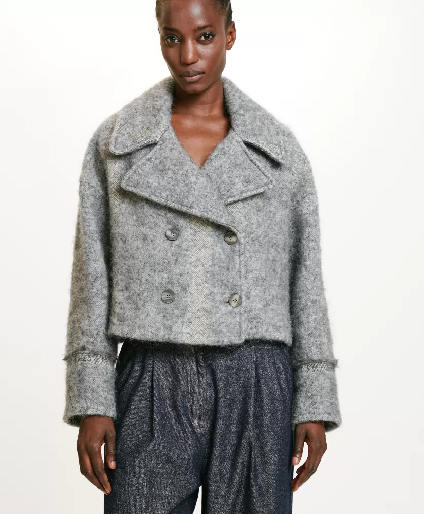 CAPPOTTO KENPI IN PANNO LANA ALPACA GARZATO--Momoni Online