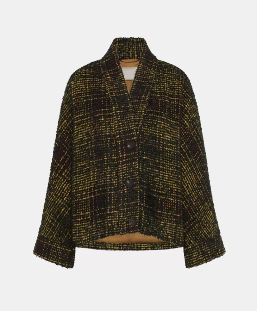 CAPPOTTO SASHIMI IN CHECK BOUCLE--Momoni Flash Sale