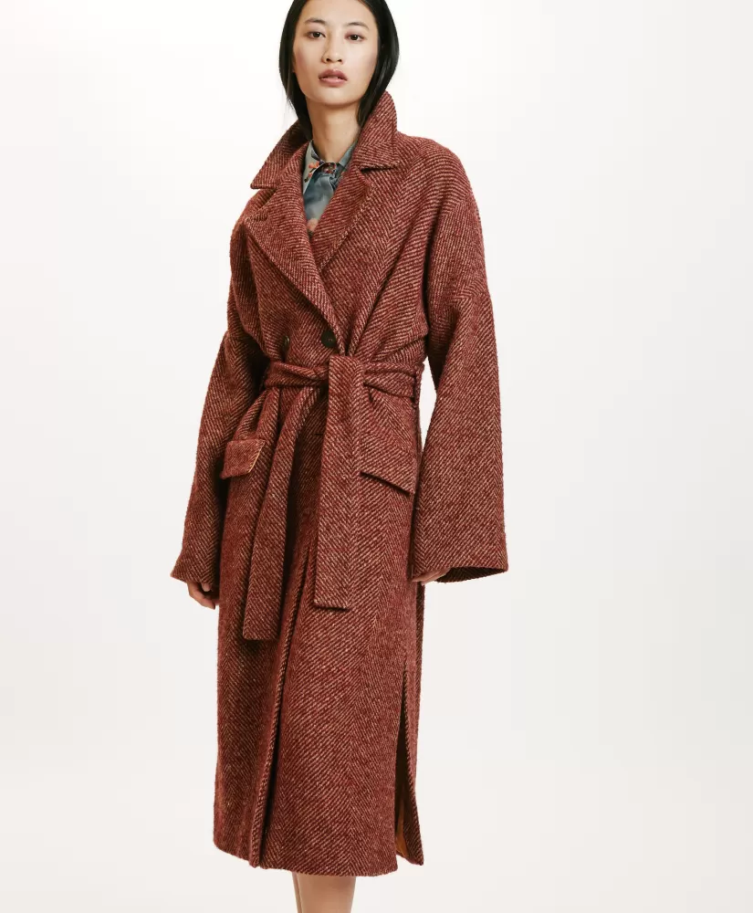 CAPPOTTO SAYURI IN CHEVRON BICOLORE-BORDEAUX MULTICOLORE-Momoni Best