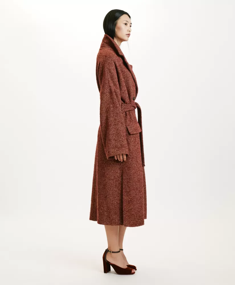 CAPPOTTO SAYURI IN CHEVRON BICOLORE-BORDEAUX MULTICOLORE-Momoni Best