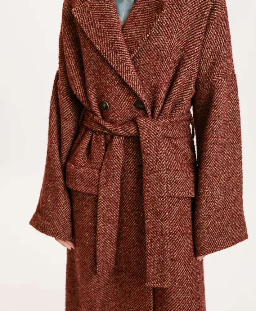 CAPPOTTO SAYURI IN CHEVRON BICOLORE-BORDEAUX MULTICOLORE-Momoni Best