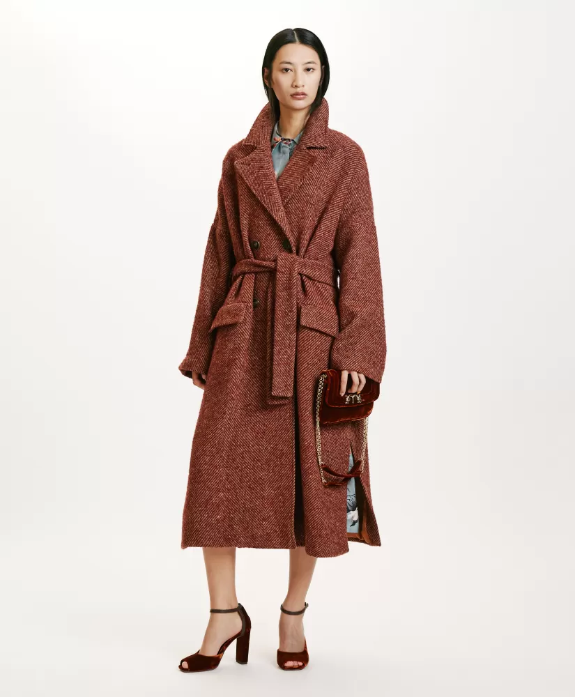 CAPPOTTO SAYURI IN CHEVRON BICOLORE-BORDEAUX MULTICOLORE-Momoni Best