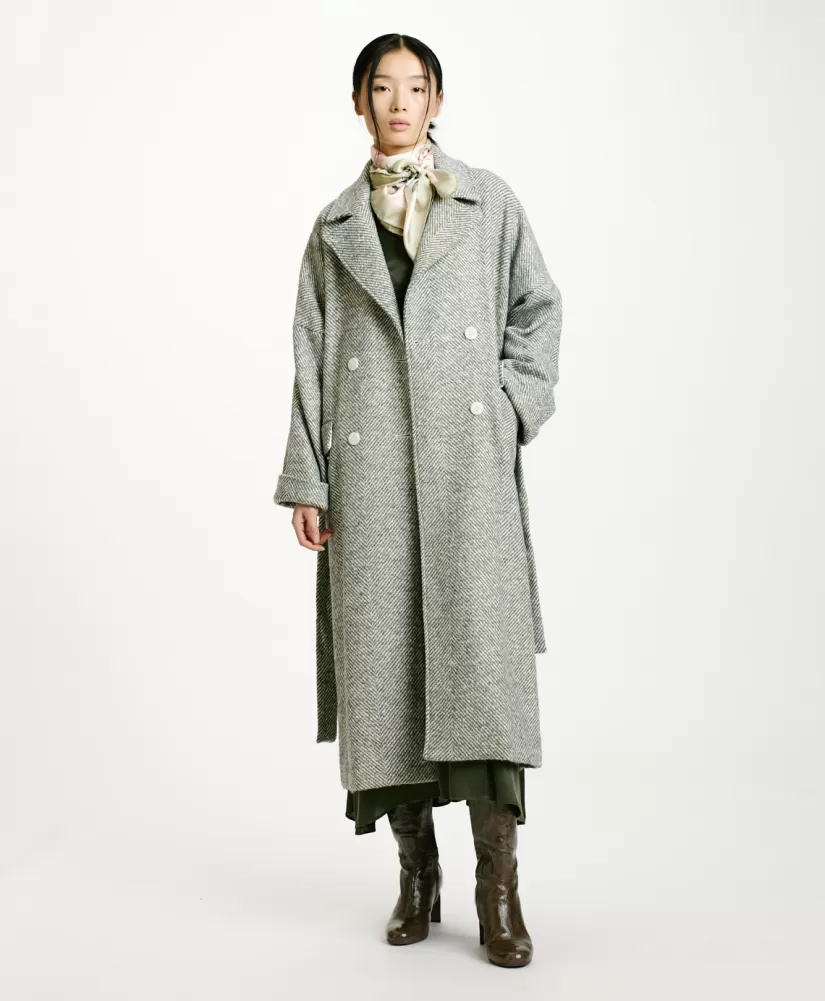 CAPPOTTO SAYURI IN CHEVRON BICOLORE-CERULEO MULTICOLORE-Momoni Online