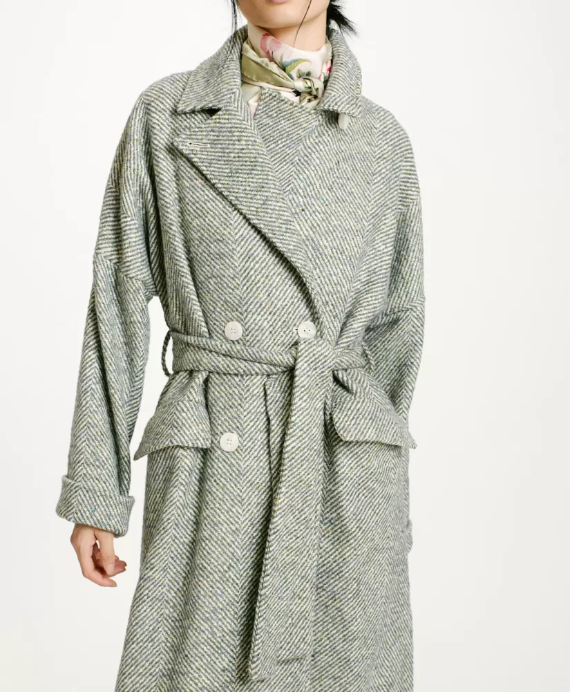 CAPPOTTO SAYURI IN CHEVRON BICOLORE-CERULEO MULTICOLORE-Momoni Online