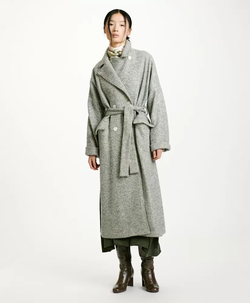CAPPOTTO SAYURI IN CHEVRON BICOLORE-CERULEO MULTICOLORE-Momoni Online