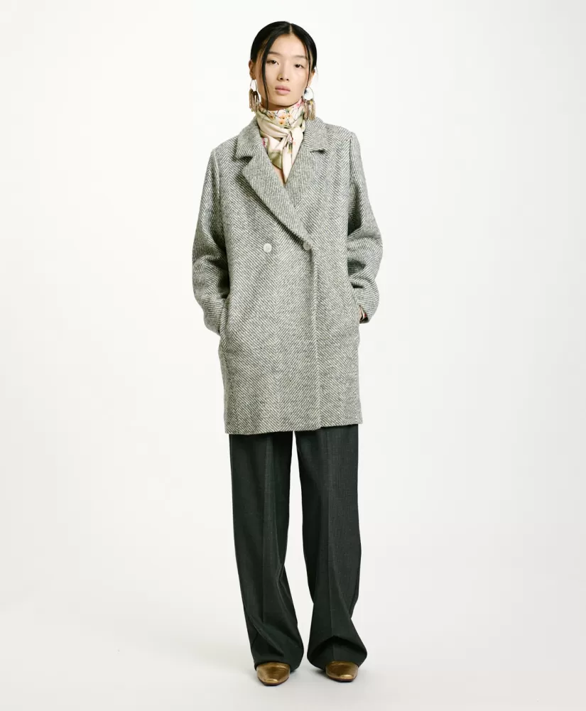 CAPPOTTO SHIBA IN CHEVRON BICOLORE-CERULEO MULTICOLORE-Momoni Cheap