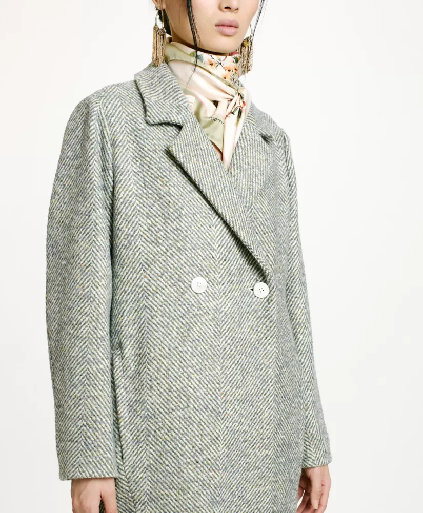 CAPPOTTO SHIBA IN CHEVRON BICOLORE-CERULEO MULTICOLORE-Momoni Cheap