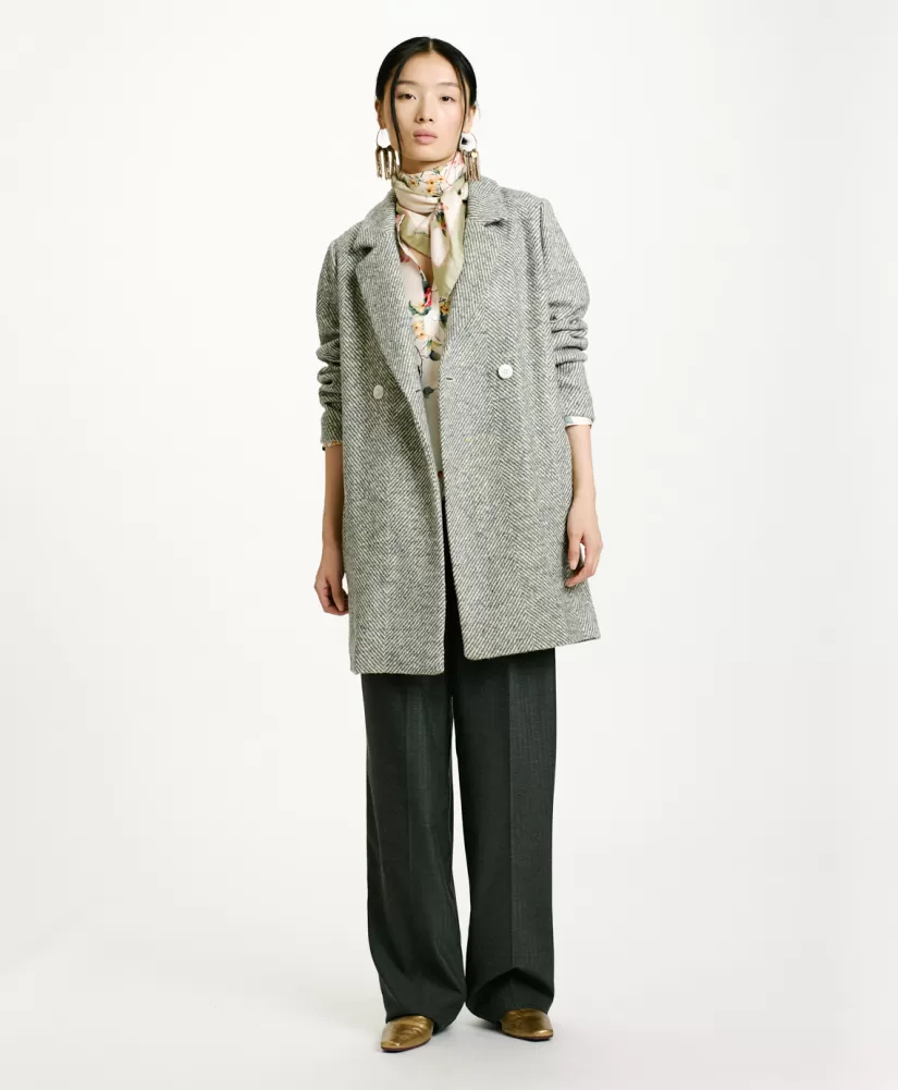 CAPPOTTO SHIBA IN CHEVRON BICOLORE-CERULEO MULTICOLORE-Momoni Cheap