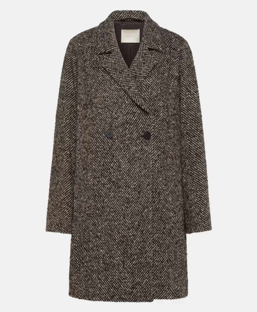 CAPPOTTO SHIBA IN CHEVRON BICOLORE-NERO MULTICOLORE-Momoni Hot