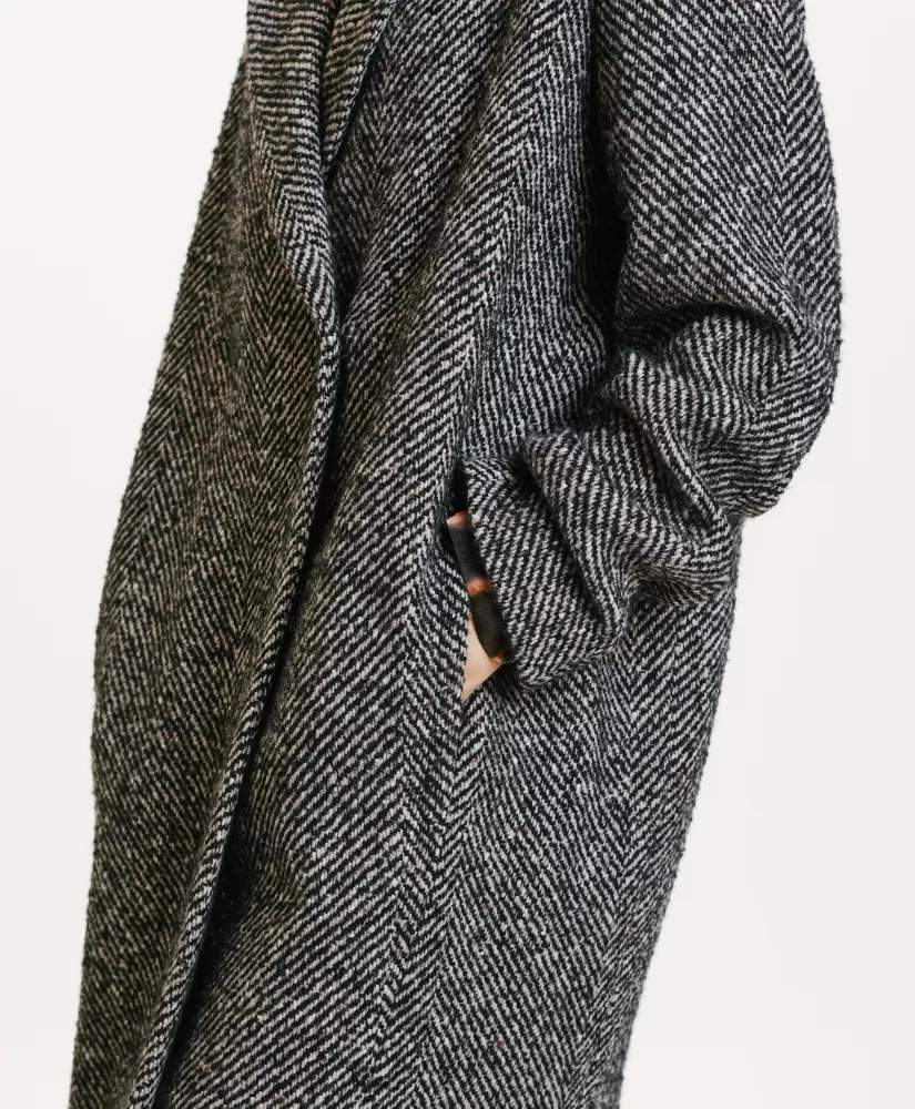 CAPPOTTO SHIBA IN CHEVRON BICOLORE-NERO MULTICOLORE-Momoni Hot