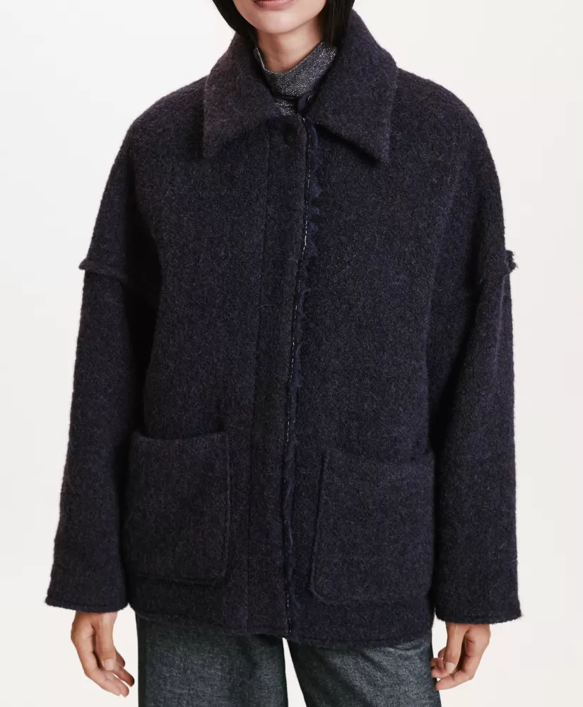 CAPPOTTO UMI IN BOUCLE' LANA ALPACA--Momoni Fashion