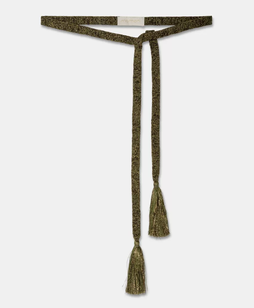 CINTURA ONTANO IN LUREX CON FRANGIA-VERDE MATCHA-Momoni Sale