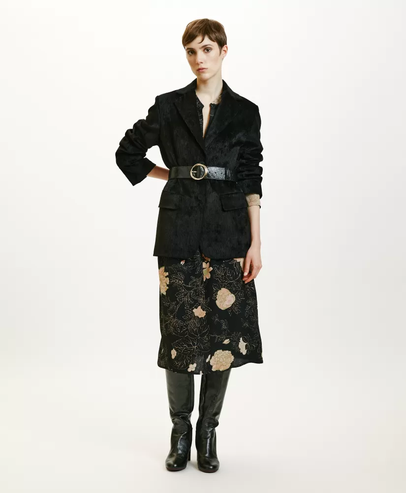 GIACCA AIRI IN VELLUTO A COSTE STRETCH--Momoni Fashion