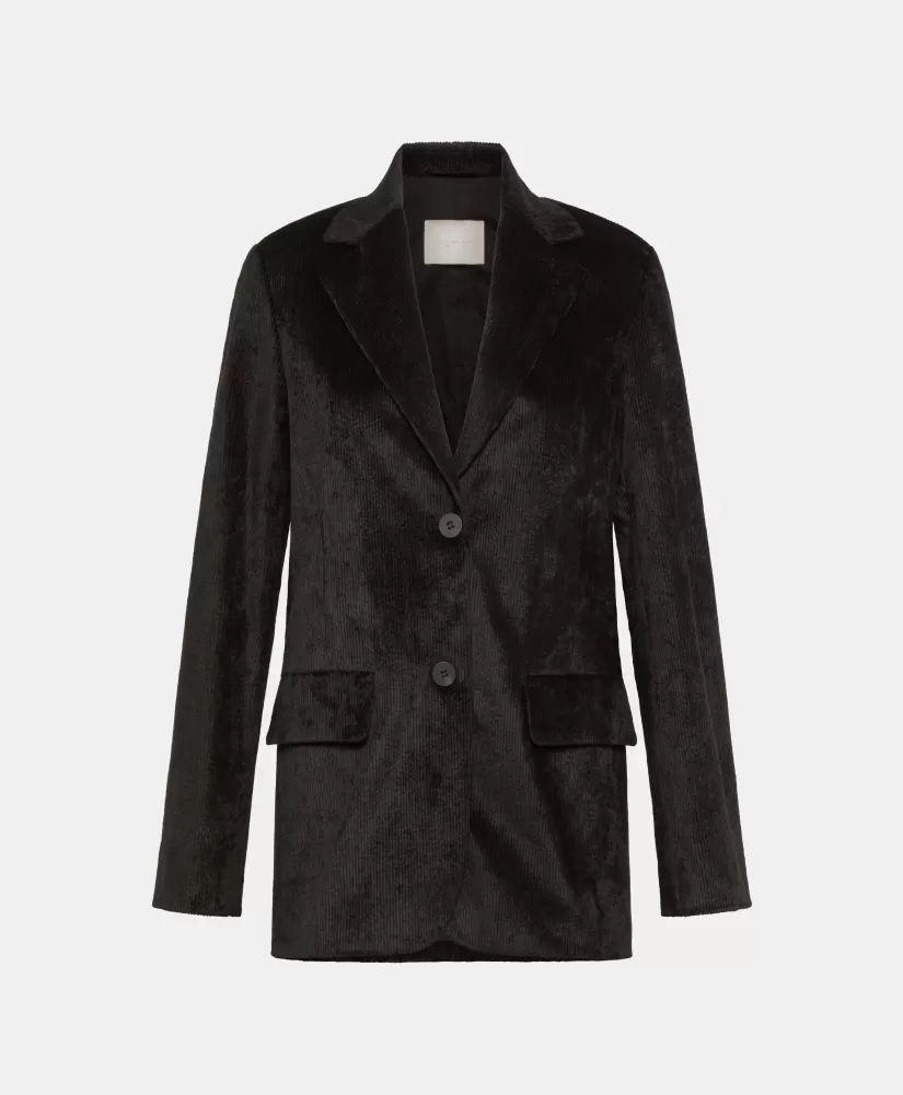 GIACCA AIRI IN VELLUTO A COSTE STRETCH--Momoni Fashion