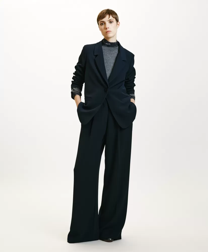 GIACCA DAYTON IN CADY STRETCH-BLU NOTTE-Momoni Shop
