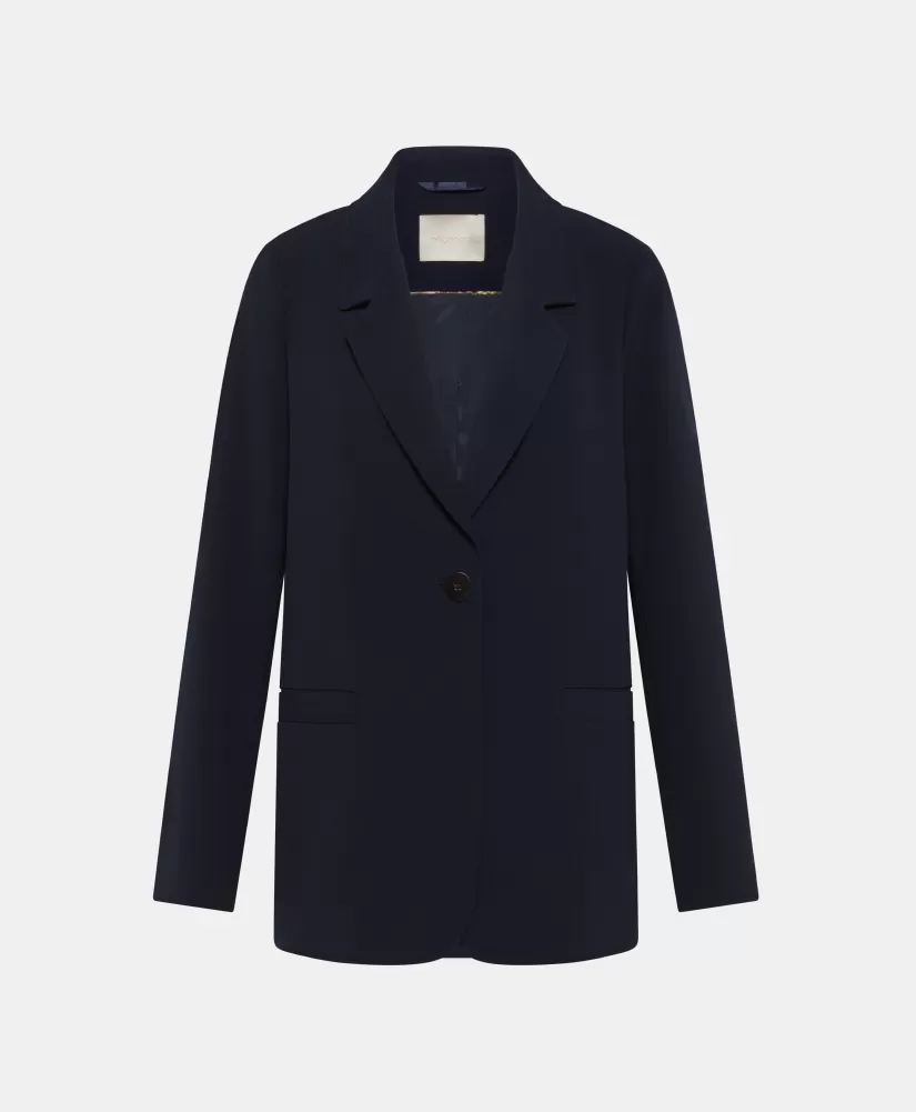 GIACCA DAYTON IN CADY STRETCH-BLU NOTTE-Momoni Shop