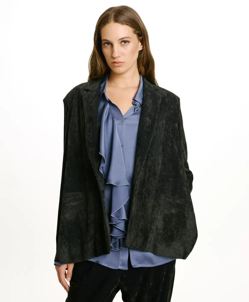 GIACCA HINATA IN VELLUTO STRETCH BICOLOR-GRIGIO CARBONE-Momoni Flash Sale