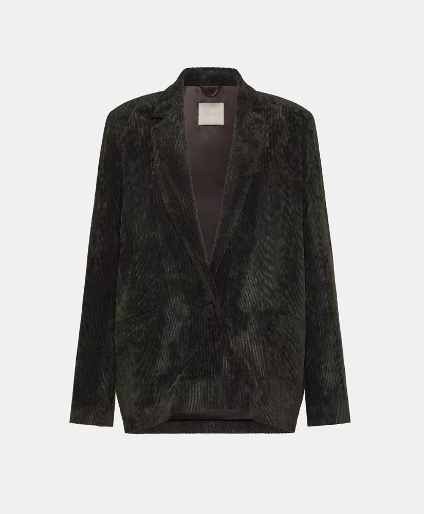 GIACCA HINATA IN VELLUTO STRETCH BICOLOR-GRIGIO CARBONE-Momoni Flash Sale