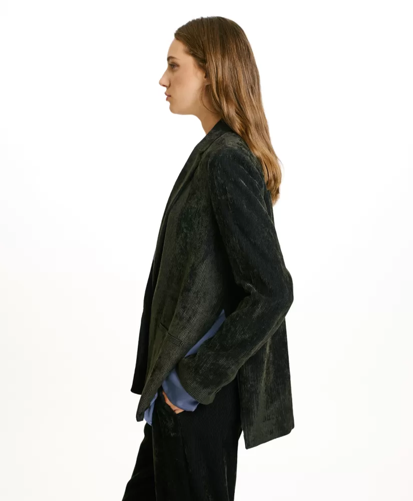 GIACCA HINATA IN VELLUTO STRETCH BICOLOR-GRIGIO CARBONE-Momoni Flash Sale