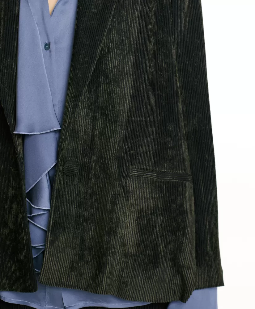 GIACCA HINATA IN VELLUTO STRETCH BICOLOR-GRIGIO CARBONE-Momoni Flash Sale