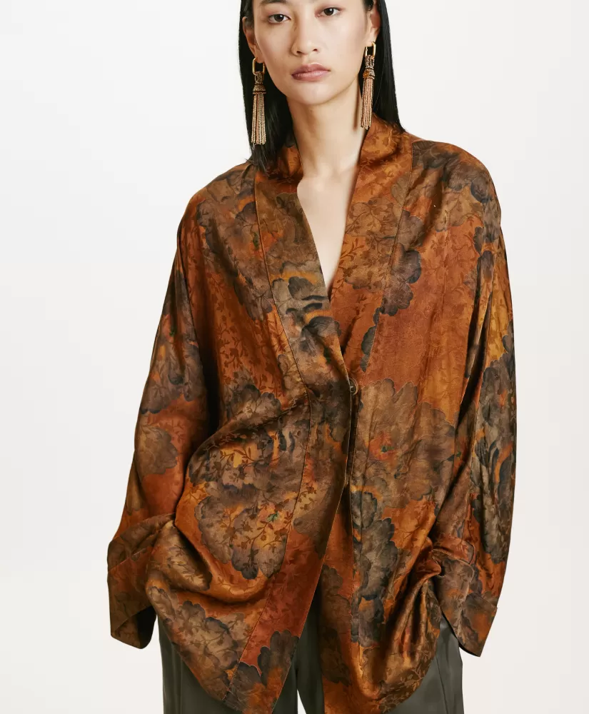 GIACCA ISHIKO IN VISCOSA JACQUARD STAMPATA--Momoni Outlet