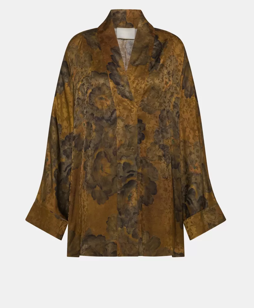 GIACCA ISHIKO IN VISCOSA JACQUARD STAMPATA--Momoni Outlet