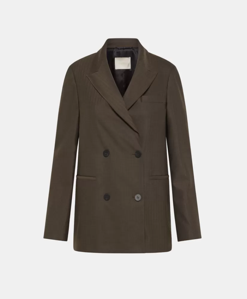 GIACCA ROSEMARY IN CHEVRON VISCOSA LANA STRATCH-MARRONE SCURO-Momoni Flash Sale